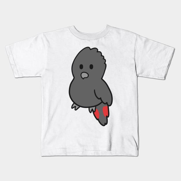 Cute Red Tailed Black Cockatoo Kids T-Shirt by BiscuitSnack